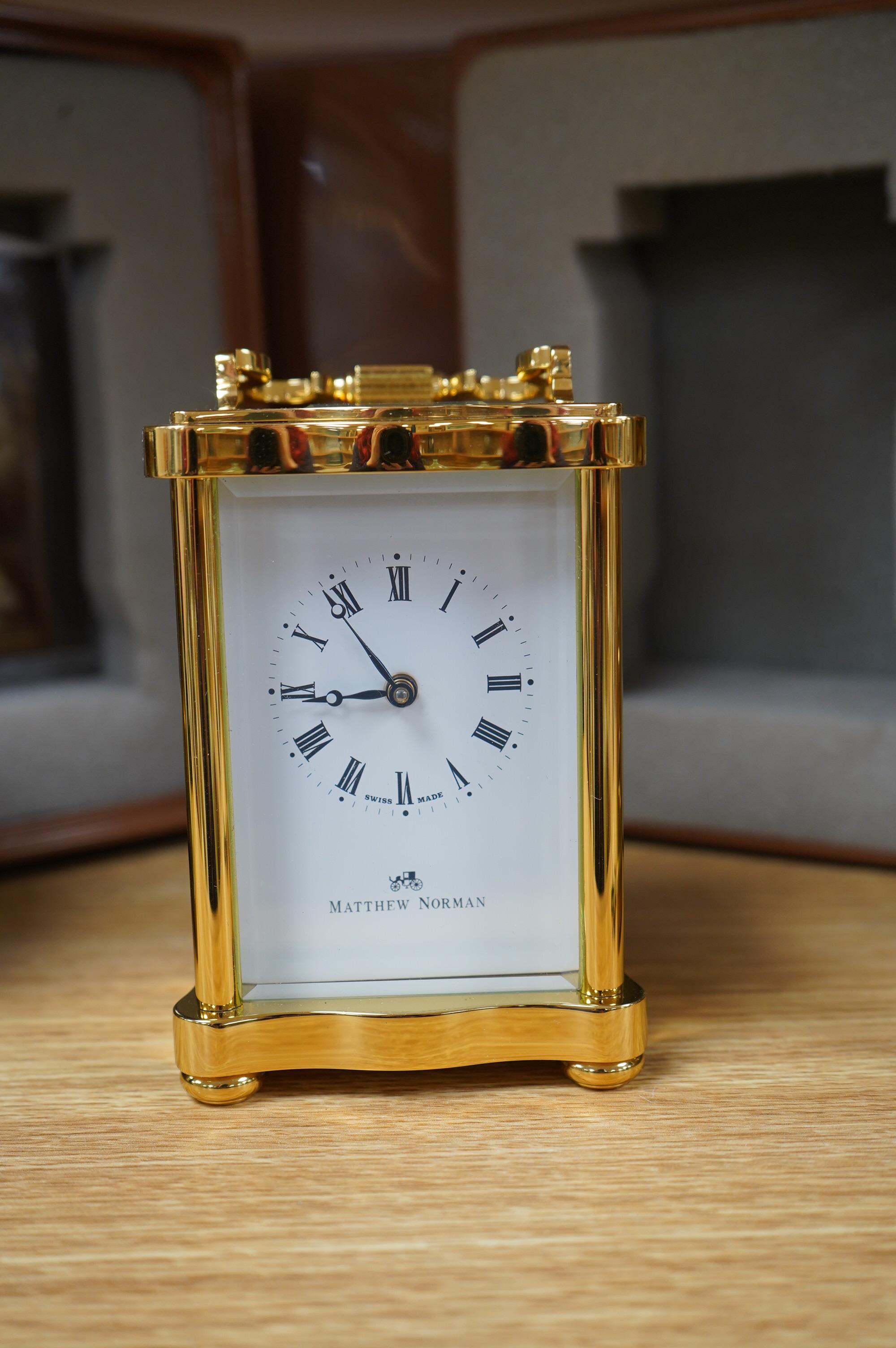 Three brass carriage timepieces (one a.f.), tallest 12.5cm. Condition - fair to good, one missing balance platform.